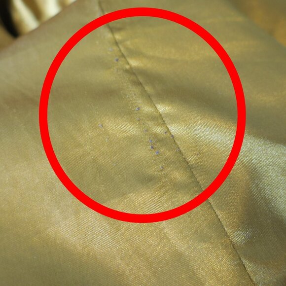 Y2K Merona Brocade Jacquard Damask Gold Coat Faux Fur Collar Penny Lane Tapestry - Picture 8 of 10